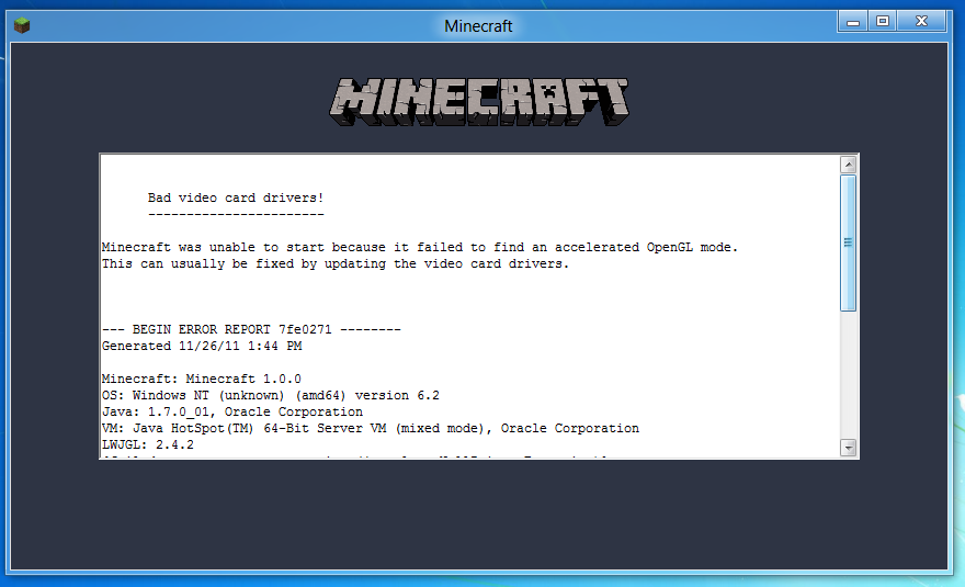 Minecraft Bad Video Card Drivers Hatasından Kurtulun