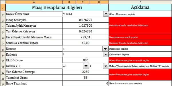 Memur Maaşı Hesaplama Programı