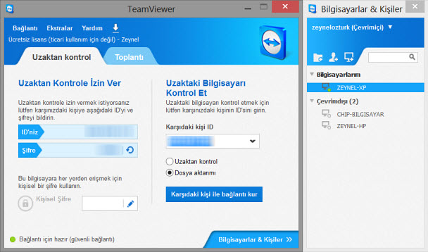 teamviewer indir kullanım ekranı
