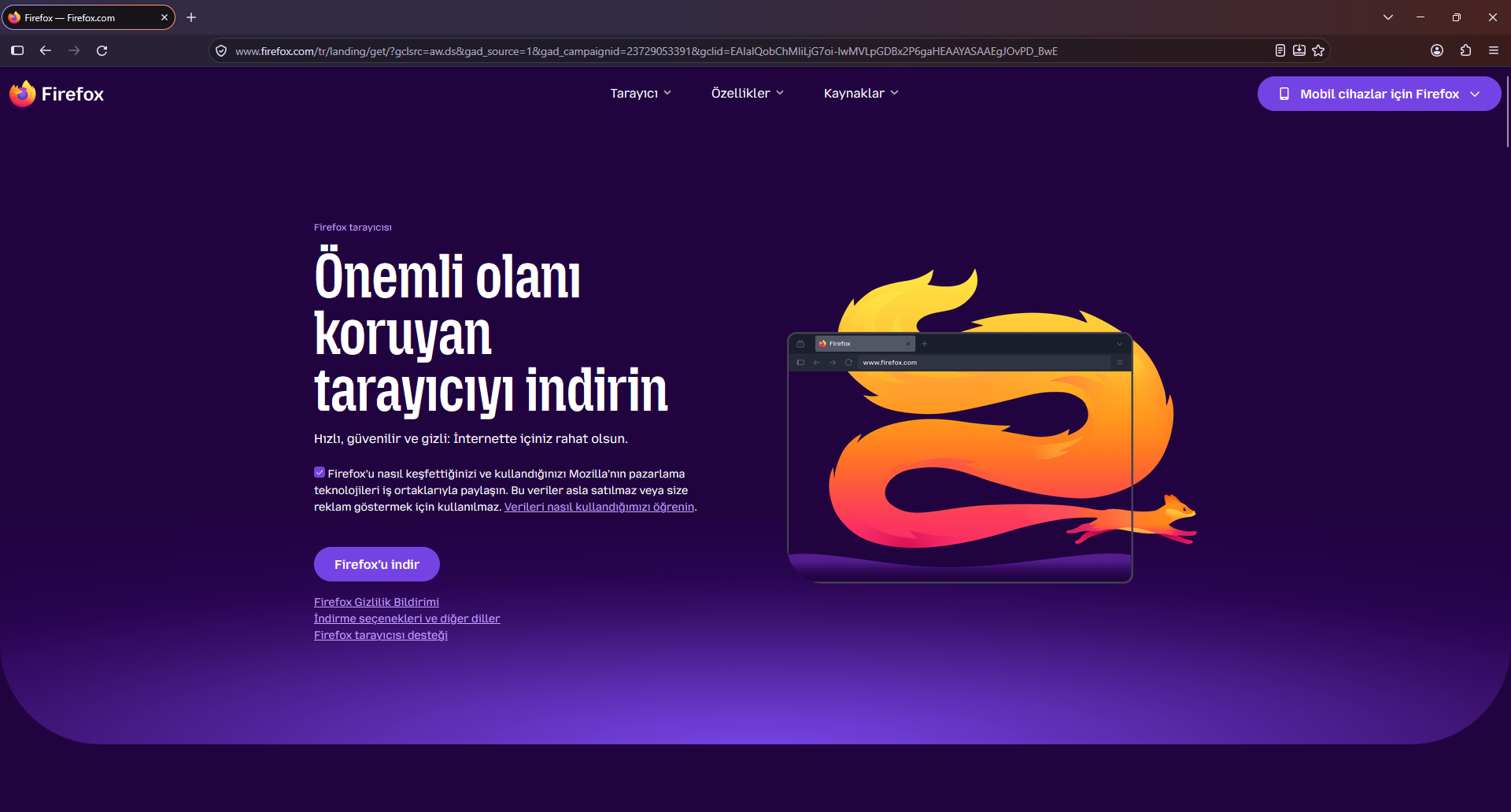 firefox ekran