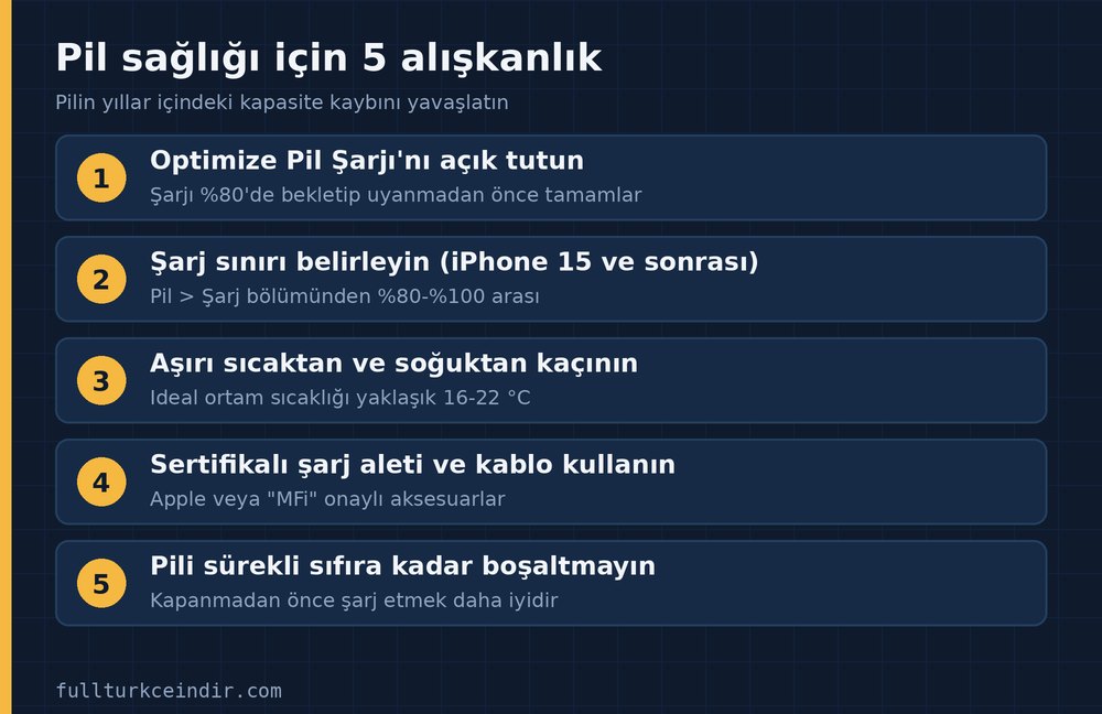 iPhone pil sağlığını korumak için beş alışkanlık
